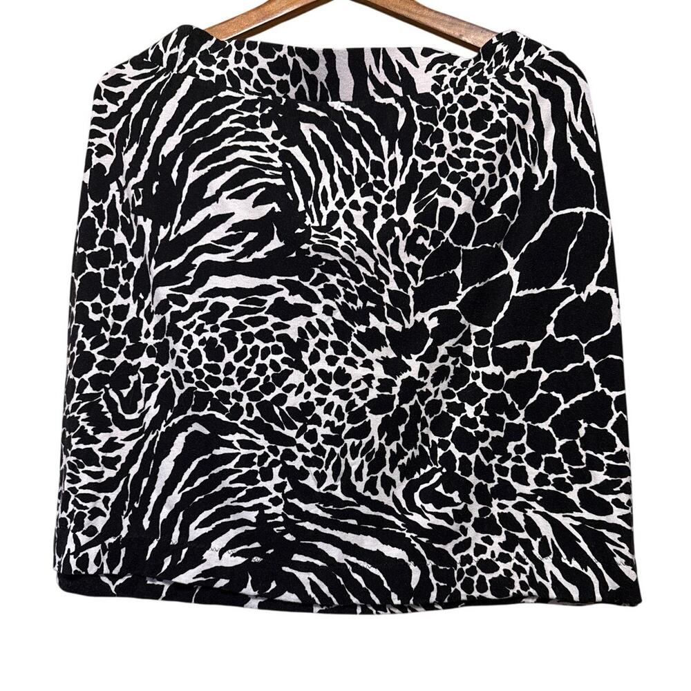 $5 Special:‎ Apt 9 Animal Print Ultra Soft Skirt, Black & White, Size XL